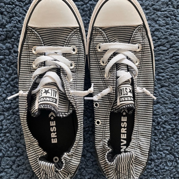 Converse Shoes - Women’s size 9, Converse all stars. Navy & white striped.
